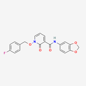 molecular formula C20H15FN2O5 B2522872 N-(2H-1,3-benzodioxol-5-yl)-1-[(4-fluorophenyl)methoxy]-2-oxo-1,2-dihydropyridine-3-carboxamide CAS No. 868678-30-2
