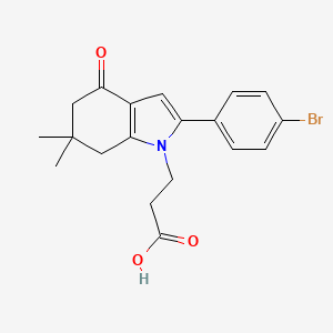 3-(2-(4-Bromophenyl)-6,6-dimethyl-4-oxo-5,6,7-trihydroindolyl)propanoic acid
