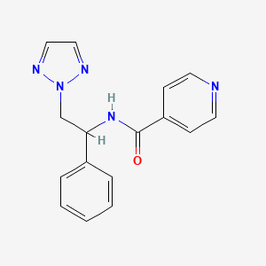 molecular formula C16H15N5O B2522878 N-(1-phenyl-2-(2H-1,2,3-triazol-2-yl)ethyl)isonicotinamide CAS No. 2034253-06-8