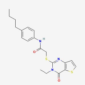 molecular formula C20H23N3O2S2 B2522884 N-(4-butylphenyl)-2-({3-ethyl-4-oxo-3H,4H-thieno[3,2-d]pyrimidin-2-yl}sulfanyl)acetamide CAS No. 1252904-00-9