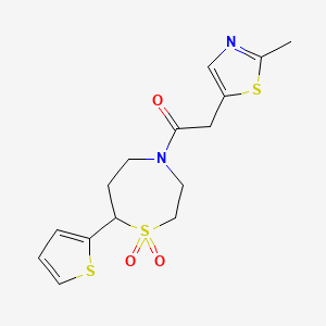 1-(1,1-Dioxido-7-(thiophen-2-yl)-1,4-thiazepan-4-yl)-2-(2-methylthiazol-5-yl)ethanone