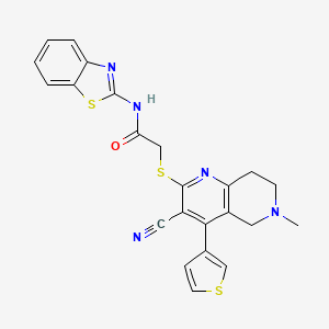 N-(1,3-benzothiazol-2-yl)-2-{[3-cyano-6-methyl-4-(3-thienyl)-5,6,7,8-tetrahydro[1,6]naphthyridin-2-yl]sulfanyl}acetamide