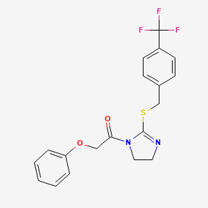 2-Phenoxy-1-[2-[[4-(trifluoromethyl)phenyl]methylsulfanyl]-4,5-dihydroimidazol-1-yl]ethanone