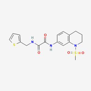 molecular formula C17H19N3O4S2 B2522922 N'-(1-methanesulfonyl-1,2,3,4-tetrahydroquinolin-7-yl)-N-[(thiophen-2-yl)methyl]ethanediamide CAS No. 941945-53-5