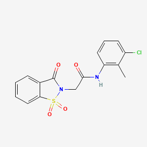 N-(3-chloro-2-methylphenyl)-2-(1,1-dioxido-3-oxo-1,2-benzothiazol-2(3H)-yl)acetamide