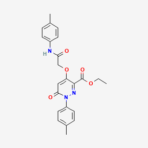 molecular formula C23H23N3O5 B2522946 ethyl 1-(4-methylphenyl)-4-{[(4-methylphenyl)carbamoyl]methoxy}-6-oxo-1,6-dihydropyridazine-3-carboxylate CAS No. 899960-15-7