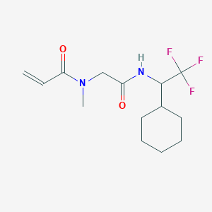 molecular formula C14H21F3N2O2 B2522955 N-[2-[(1-Cyclohexyl-2,2,2-trifluoroethyl)amino]-2-oxoethyl]-N-methylprop-2-enamide CAS No. 2200694-84-2