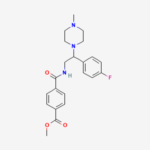 molecular formula C22H26FN3O3 B2522956 Methyl 4-((2-(4-fluorophenyl)-2-(4-methylpiperazin-1-yl)ethyl)carbamoyl)benzoate CAS No. 1209172-70-2