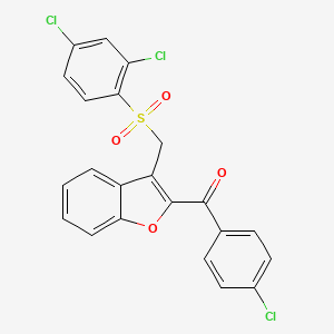 (4-Chlorophenyl)(3-{[(2,4-dichlorophenyl)sulfonyl]methyl}-1-benzofuran-2-yl)methanone