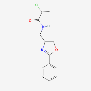 2-Chloro-N-[(2-phenyl-1,3-oxazol-4-yl)methyl]propanamide