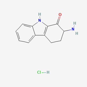 molecular formula C12H13ClN2O B2522984 2-amino-2,3,4,9-tetrahydro-1H-carbazol-1-onehydrochloride CAS No. 2344679-66-7