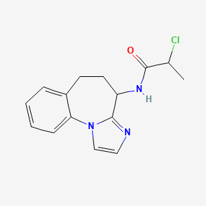 molecular formula C15H16ClN3O B2522985 2-chloro-N-{2,5-diazatricyclo[8.4.0.0,2,6]tetradeca-1(14),3,5,10,12-pentaen-7-yl}propanamide CAS No. 2411271-38-8
