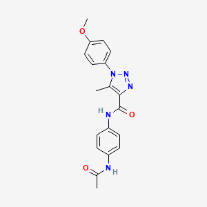 molecular formula C19H19N5O3 B2523001 N-(4-acetamidophenyl)-1-(4-methoxyphenyl)-5-methyl-1H-1,2,3-triazole-4-carboxamide CAS No. 878734-90-8