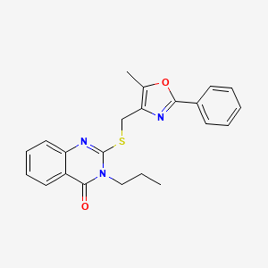 B2523011 2-(((5-methyl-2-phenyloxazol-4-yl)methyl)thio)-3-propylquinazolin-4(3H)-one CAS No. 937993-20-9