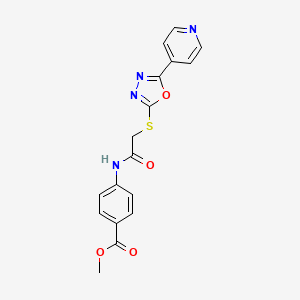 molecular formula C17H14N4O4S B2523020 METHYL 4-(2-{[5-(PYRIDIN-4-YL)-1,3,4-OXADIAZOL-2-YL]SULFANYL}ACETAMIDO)BENZOATE CAS No. 898623-01-3