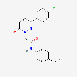 molecular formula C21H20ClN3O2 B2523040 2-(3-(4-chlorophenyl)-6-oxopyridazin-1(6H)-yl)-N-(4-isopropylphenyl)acetamide CAS No. 941882-82-2
