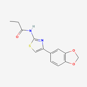 molecular formula C13H12N2O3S B2523071 N-(4-(benzo[d][1,3]dioxol-5-yl)thiazol-2-yl)propionamide CAS No. 477547-39-0