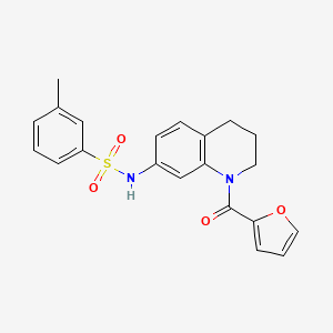 molecular formula C21H20N2O4S B2523116 N-[1-(furan-2-carbonyl)-1,2,3,4-tetrahydroquinolin-7-yl]-3-methylbenzene-1-sulfonamide CAS No. 946220-20-8