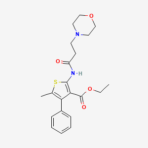 molecular formula C21H26N2O4S B2523138 Ethyl 5-methyl-2-(3-morpholinopropanamido)-4-phenylthiophene-3-carboxylate CAS No. 442865-45-4