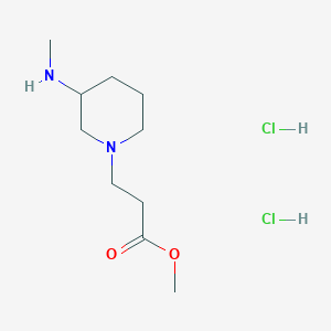 molecular formula C10H22Cl2N2O2 B2523149 Methyl 3-[3-(methylamino)piperidin-1-yl]propanoate;dihydrochloride CAS No. 2445784-31-4