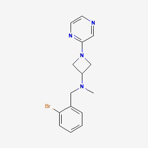 molecular formula C15H17BrN4 B2523219 N-[(2-bromophenyl)methyl]-N-methyl-1-(pyrazin-2-yl)azetidin-3-amine CAS No. 2380058-97-7