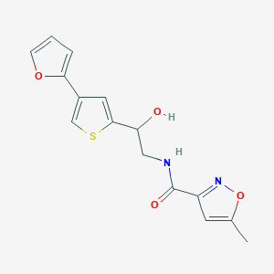 molecular formula C15H14N2O4S B2523257 N-{2-[4-(furan-2-yl)thiophen-2-yl]-2-hydroxyethyl}-5-methyl-1,2-oxazole-3-carboxamide CAS No. 2379995-06-7