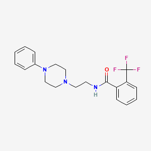 molecular formula C20H22F3N3O B2523344 N-[2-(4-phenylpiperazin-1-yl)ethyl]-2-(trifluoromethyl)benzamide CAS No. 1049436-72-7