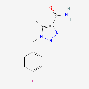 molecular formula C11H11FN4O B2523352 1-(4-fluorobenzyl)-5-methyl-1H-1,2,3-triazole-4-carboxamide CAS No. 1260995-90-1