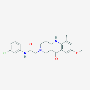 molecular formula C22H22ClN3O3 B2523356 N-(3-chlorophenyl)-2-(8-methoxy-6-methyl-10-oxo-3,4,5,10-tetrahydrobenzo[b][1,6]naphthyridin-2(1H)-yl)acetamide CAS No. 1326910-10-4