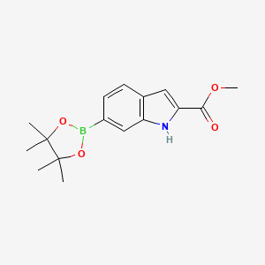molecular formula C16H20BNO4 B2523386 Methyl 6-(4,4,5,5-tetramethyl-1,3,2-dioxaborolan-2-yl)-1H-indole-2-carboxylate CAS No. 2259361-38-9
