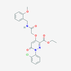 molecular formula C23H22ClN3O6 B2523398 ethyl 1-(2-chlorophenyl)-4-({[(2-methoxyphenyl)methyl]carbamoyl}methoxy)-6-oxo-1,6-dihydropyridazine-3-carboxylate CAS No. 899943-73-8