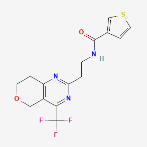 N-(2-(4-(trifluoromethyl)-7,8-dihydro-5H-pyrano[4,3-d]pyrimidin-2-yl)ethyl)thiophene-3-carboxamide