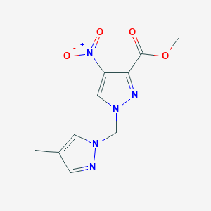 methyl 1-[(4-methyl-1H-pyrazol-1-yl)methyl]-4-nitro-1H-pyrazole-3-carboxylate