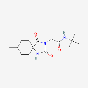 molecular formula C15H25N3O3 B2523414 N-(tert-butyl)-2-(8-methyl-2,4-dioxo-1,3-diazaspiro[4.5]dec-3-yl)acetamide CAS No. 849056-18-4
