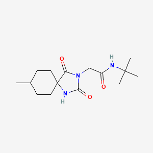 N-tert-butyl-2-{8-methyl-2,4-dioxo-1,3-diazaspiro[4.5]decan-3-yl}acetamide