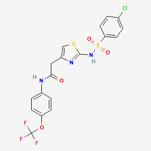 2-(2-(4-chlorophenylsulfonamido)thiazol-4-yl)-N-(4-(trifluoromethoxy)phenyl)acetamide