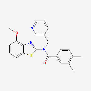 molecular formula C23H21N3O2S B2523416 N-(4-methoxybenzo[d]thiazol-2-yl)-3,4-dimethyl-N-(pyridin-3-ylmethyl)benzamide CAS No. 895004-23-6