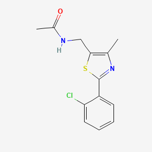 molecular formula C13H13ClN2OS B2523439 N-((2-(2-chlorophenyl)-4-methylthiazol-5-yl)methyl)acetamide CAS No. 1421453-92-0