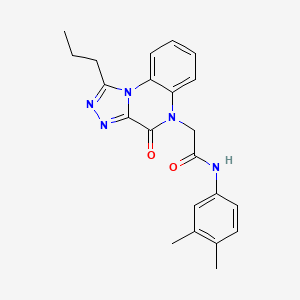 molecular formula C22H23N5O2 B2523480 N-(3,4-dimethylphenyl)-2-(4-oxo-1-propyl[1,2,4]triazolo[4,3-a]quinoxalin-5(4H)-yl)acetamide CAS No. 1260990-44-0