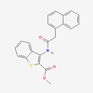 molecular formula C22H17NO3S B2523495 Methyl 3-(2-(naphthalen-1-yl)acetamido)benzo[b]thiophene-2-carboxylate CAS No. 441290-53-5