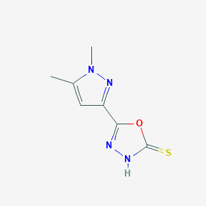 molecular formula C7H8N4OS B2523504 5-(1,5-dimethyl-1H-pyrazol-3-yl)-1,3,4-oxadiazole-2-thiol CAS No. 959582-66-2