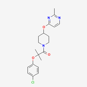 2-(4-Chlorophenoxy)-2-methyl-1-(4-((2-methylpyrimidin-4-yl)oxy)piperidin-1-yl)propan-1-one