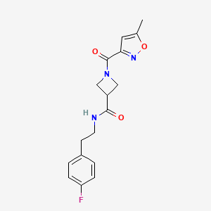 molecular formula C17H18FN3O3 B2523514 N-[2-(4-fluorophenyl)ethyl]-1-(5-methyl-1,2-oxazole-3-carbonyl)azetidine-3-carboxamide CAS No. 1351641-24-1