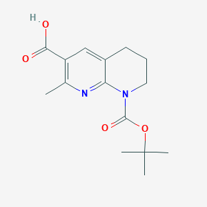2-Methyl-8-[(2-methylpropan-2-yl)oxycarbonyl]-6,7-dihydro-5H-1,8-naphthyridine-3-carboxylic acid