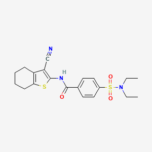 molecular formula C20H23N3O3S2 B2523519 N-(3-cyano-4,5,6,7-tetrahydro-1-benzothiophen-2-yl)-4-(diethylsulfamoyl)benzamide CAS No. 325986-48-9
