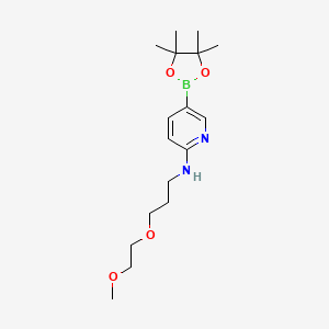 molecular formula C17H29BN2O4 B2523601 N-[3-(2-methoxyethoxy)propyl]-5-(tetramethyl-1,3,2-dioxaborolan-2-yl)pyridin-2-amine CAS No. 2490665-96-6
