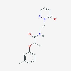 molecular formula C16H19N3O3 B2523605 N-(2-(6-oxopyridazin-1(6H)-yl)ethyl)-2-(m-tolyloxy)propanamide CAS No. 1207028-50-9