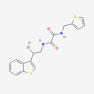 molecular formula C17H16N2O3S2 B2523691 N-[2-(1-benzothiophen-3-yl)-2-hydroxyethyl]-N'-[(thiophen-2-yl)methyl]ethanediamide CAS No. 2034439-59-1