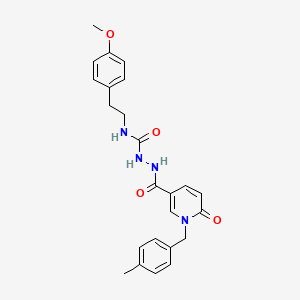molecular formula C24H26N4O4 B2523697 N-({[2-(4-methoxyphenyl)ethyl]carbamoyl}amino)-1-[(4-methylphenyl)methyl]-6-oxo-1,6-dihydropyridine-3-carboxamide CAS No. 1105226-60-5