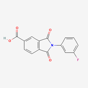 molecular formula C15H8FNO4 B2523842 2-(3-Fluoro-phenyl)-1,3-dioxo-2,3-dihydro-1H-isoindole-5-carboxylic acid CAS No. 202264-03-7